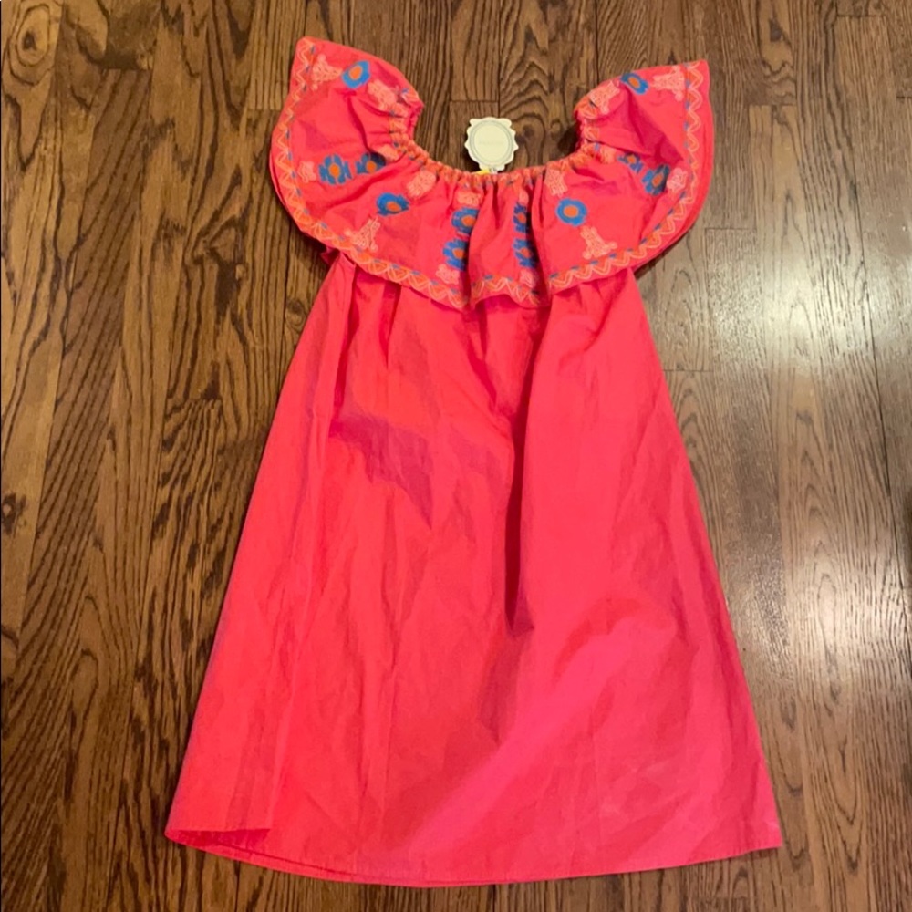 Coral cotton valzera dress